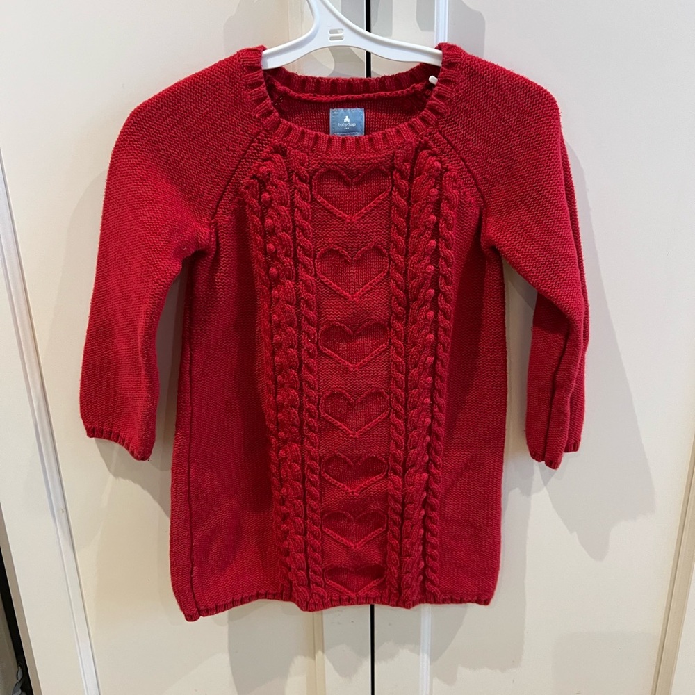 Baby gap Red Cable Knit Sweater dress 3t - Picture 1 of 2